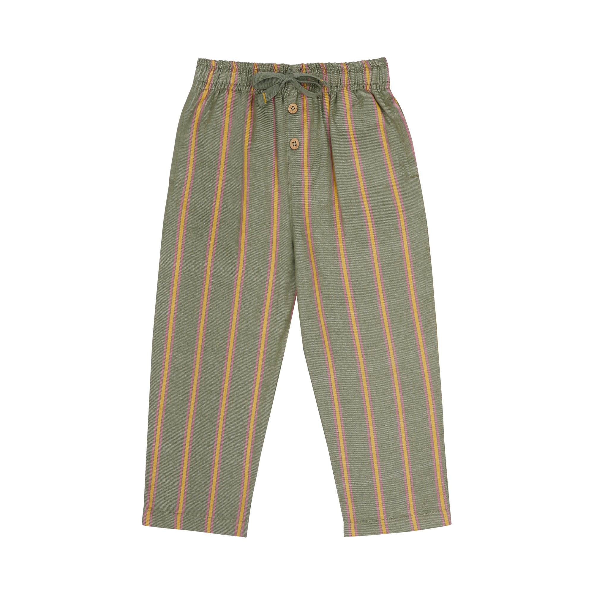 Green and clearance yellow striped pants